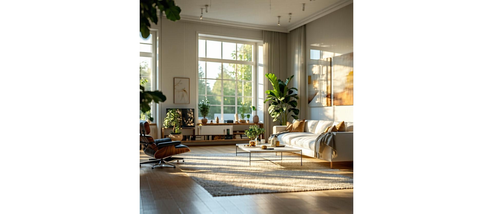 Intérieur d'une maison lumineuse et propre à Lyon